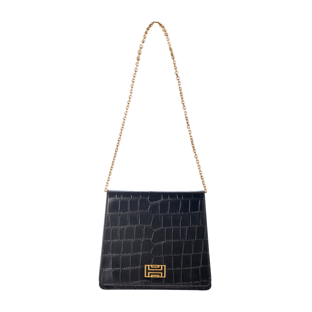 Monogram -  Embossed Croc Black