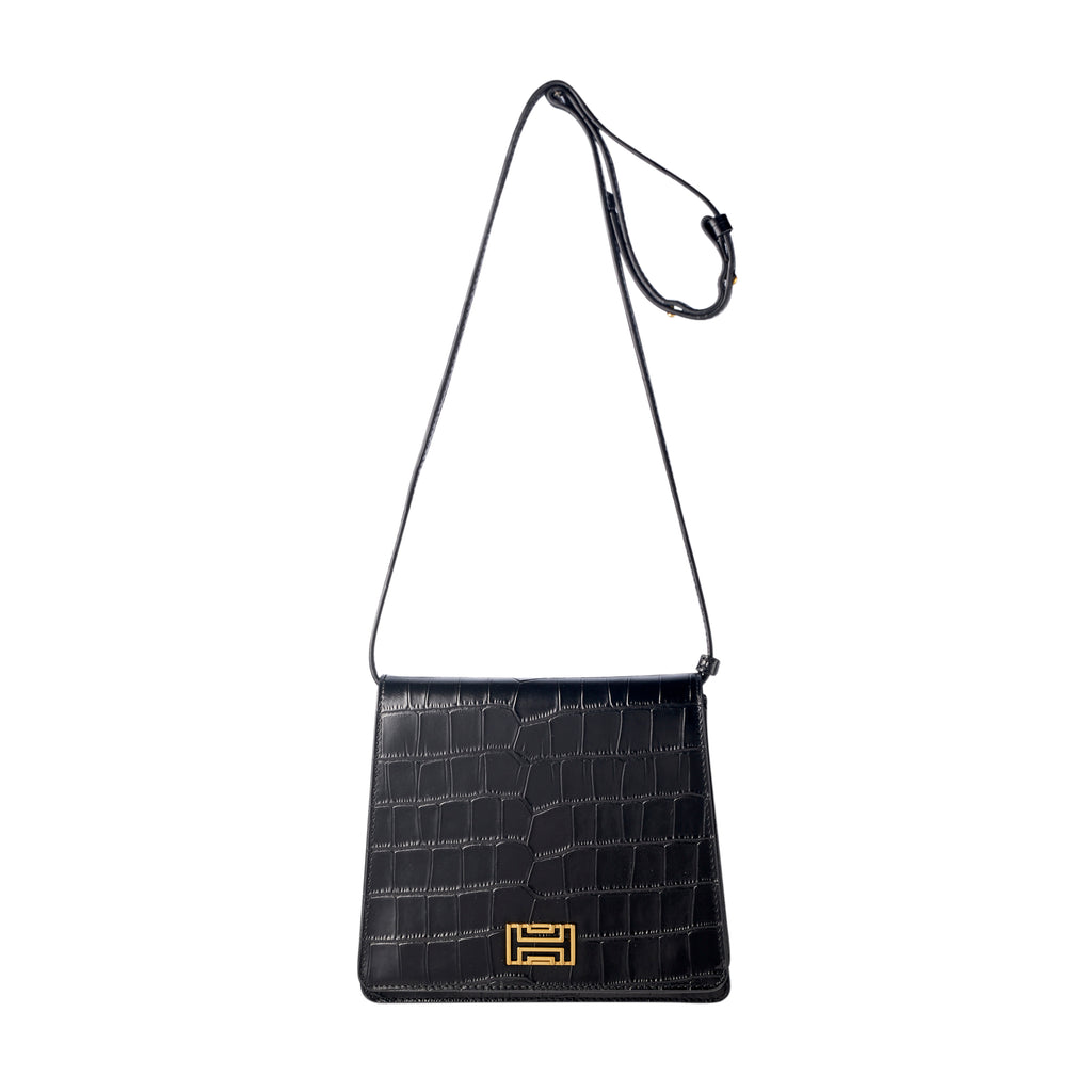 Monogram -  Embossed Croc Black