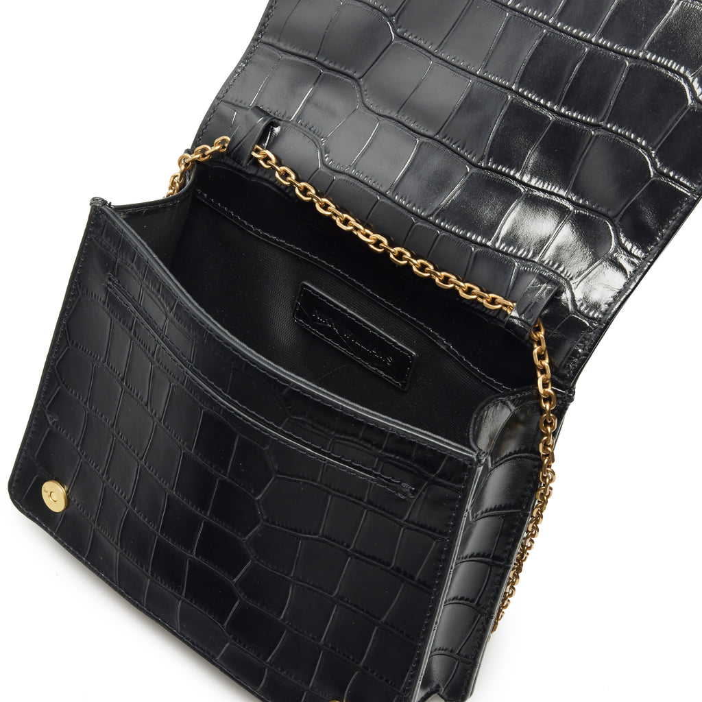 Monogram -  Embossed Croc Black